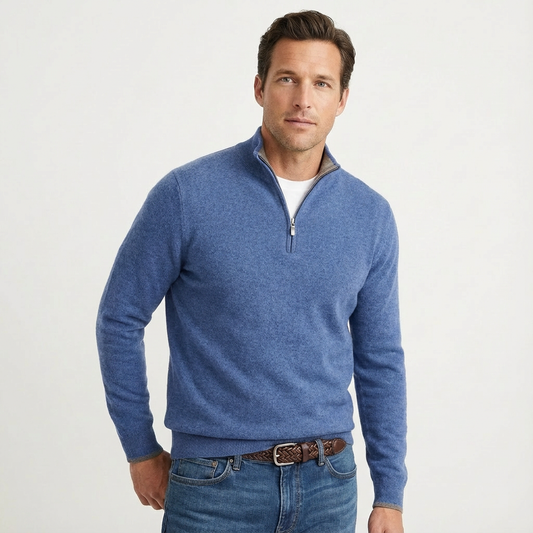 Arkon Men's Quarter-Zip Stand Collar Sweater