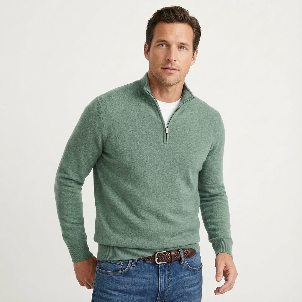 Pull à col montant et fermeture éclair quart de tour pour homme Arkon