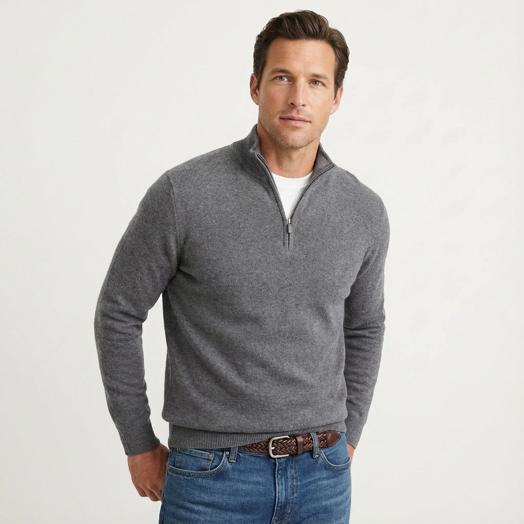 Pull à col montant et fermeture éclair quart de tour pour homme Arkon