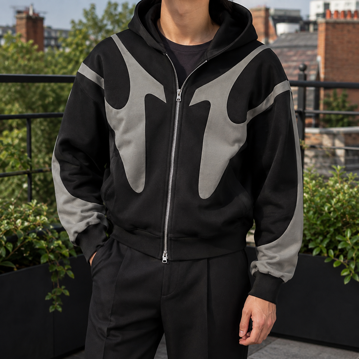 Arkon Contrast Panel Full Zip Hoodie