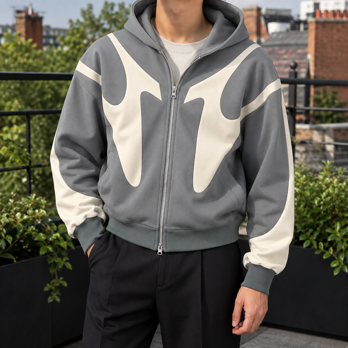 Arkon Contrast Panel Full Zip Hoodie
