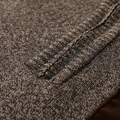 Pull en maille à fermeture éclair quart de tour pour homme Arkon, avec empiècements en daim