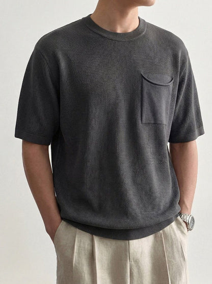 T-shirt en maille texturée à coupe décontractée Arkon