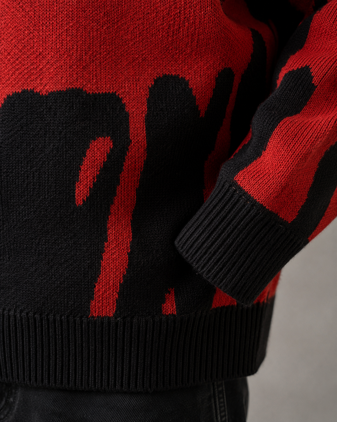 Arkon Herren-Strickpullover mit abstraktem Muster und überschnittenen Schultern