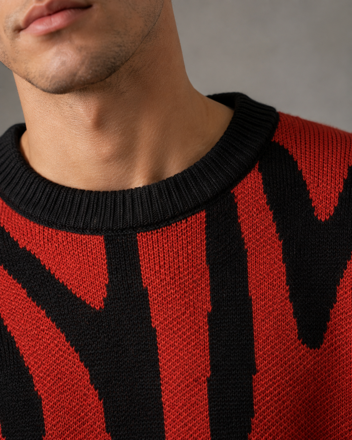 Arkon Herren-Strickpullover mit abstraktem Muster und überschnittenen Schultern