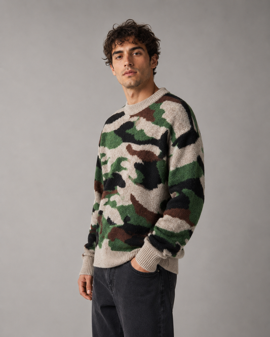 Arkon Men's Camo Knit Crew Neck Sweater