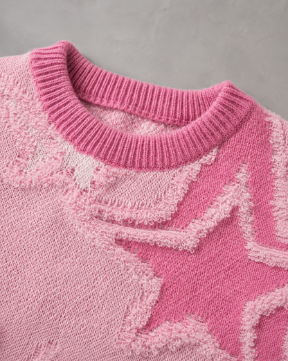 Pull en maille à motif étoilé texturé pour homme Arkon, coupe décontractée
