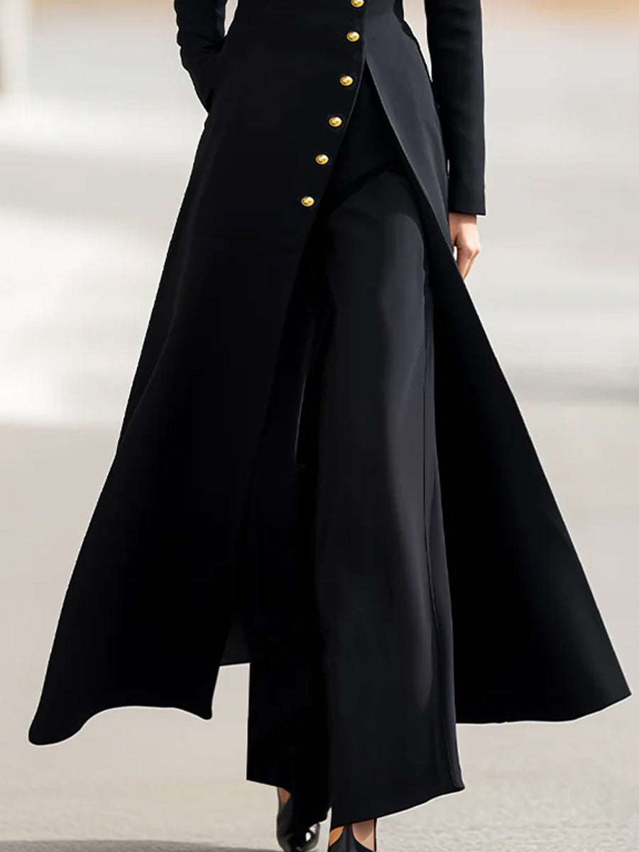 Completo pantalone Zafren nero con blazer lungo