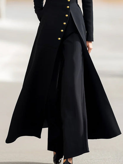 Completo pantalone Zafren nero con blazer lungo