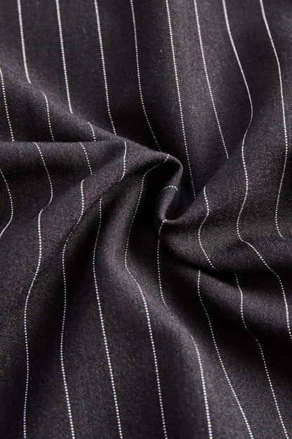 Haut corset noir Zafren à fines rayures et à licou