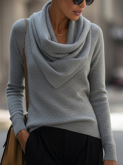 Maglione Zafren in maglia con scollo a cappuccio drappeggiato