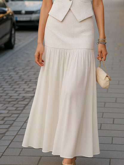 Ensemble Zafren avec gilet à boutons nacrés et jupe