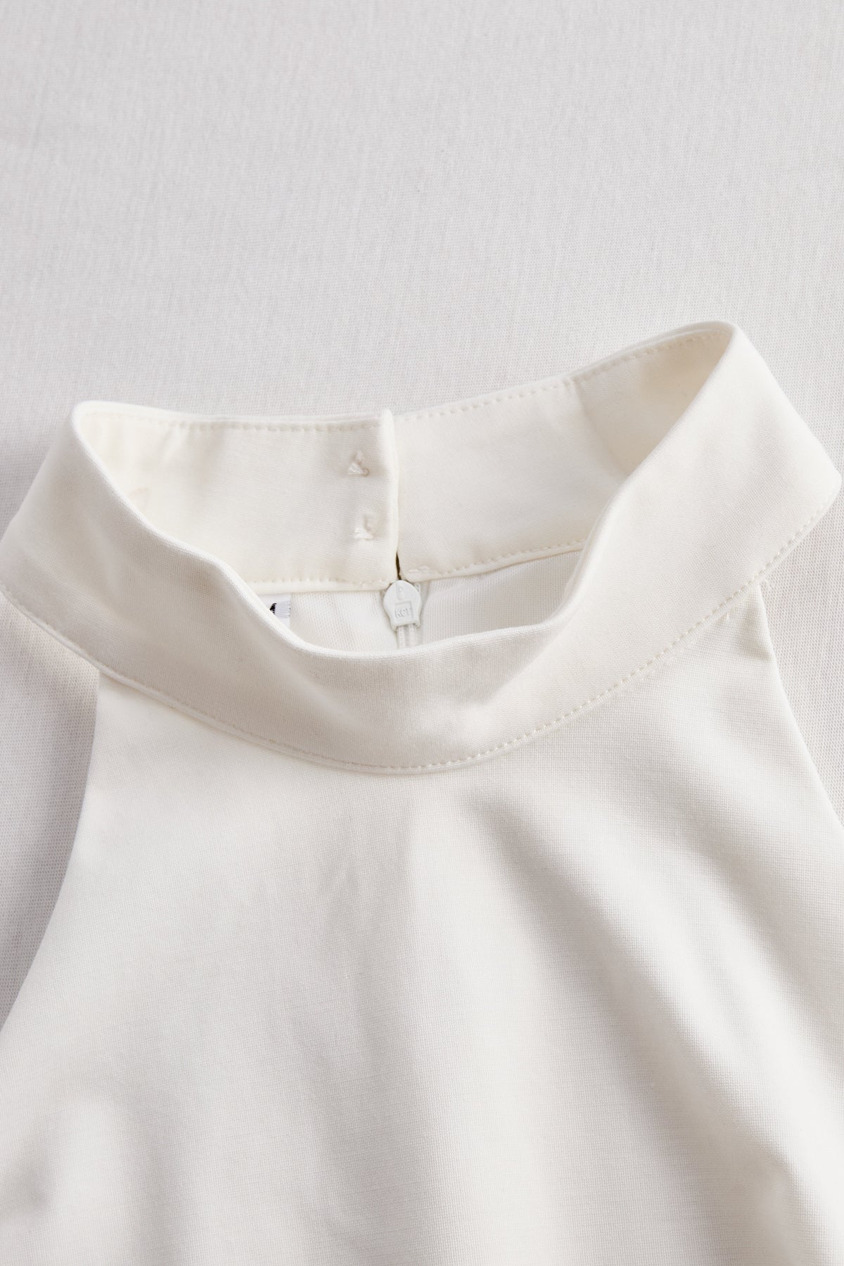 Zafren White Belted Halter Midi Dress