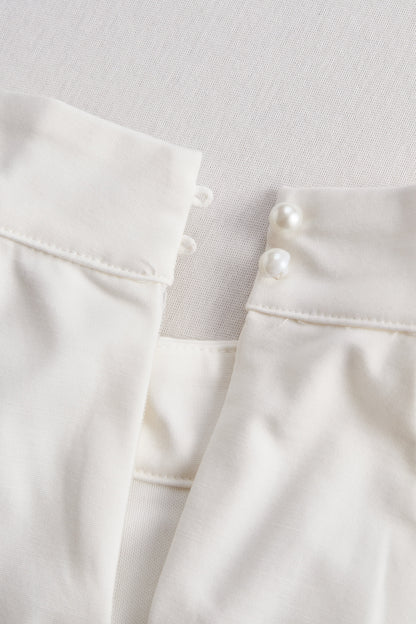 Zafren White Belted Halter Midi Dress
