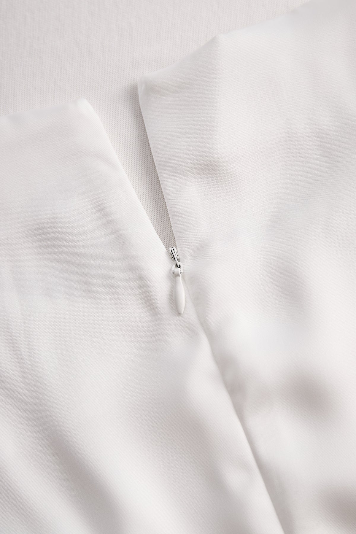 Zafren White Draped Asymmetric Button Top