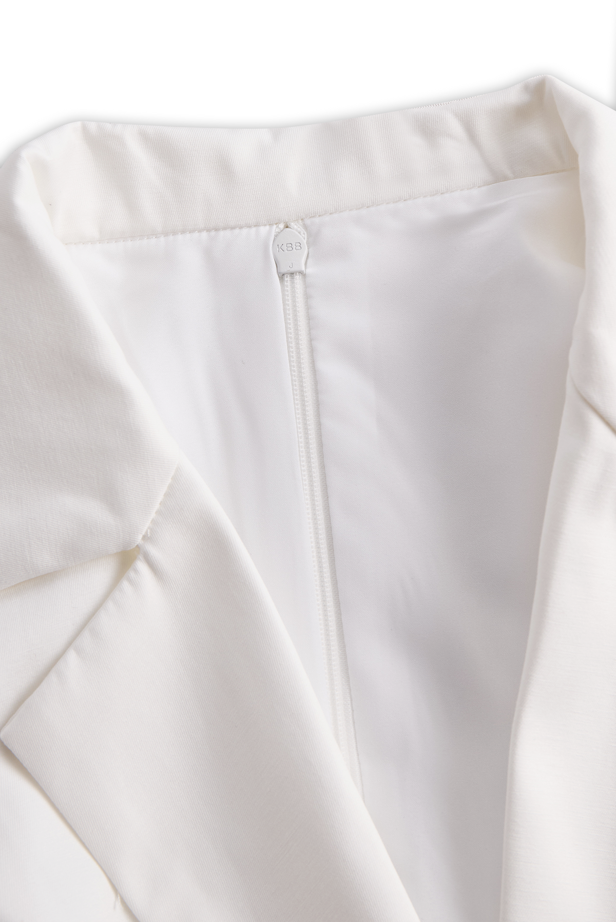 Zafren White Notch Lapel Wrap Dress